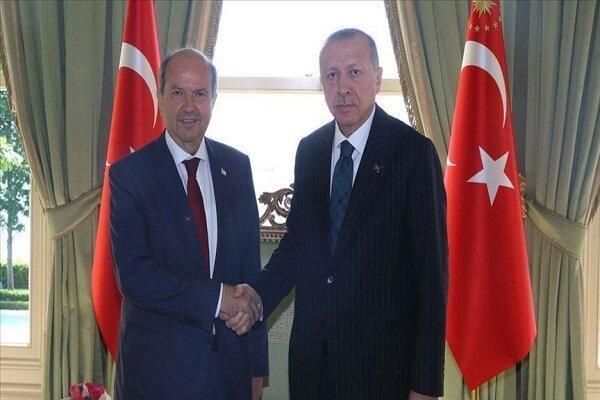 اردوغان با نخست وزیر قبرس شمالی دیدار کرد