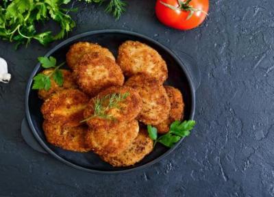 طرز تهیه کتلت مرغ با مرغ پخته